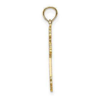 Small 14K Gold Engraved Scrollwork Cross Pendant 2