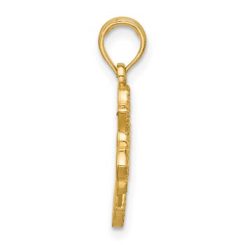 Small Fleur-de-Lis Templar Cross Pendant in 14K Gold 2
