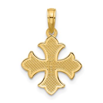 Small Fleur-de-Lis Templar Cross Pendant in 14K Gold 3