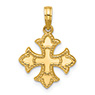 Small Fleur-de-Lis Templar Cross Pendant in 14K Gold