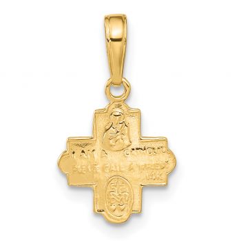 Small 14K Gold 4-Way Jerusalem Cross Pendant 3