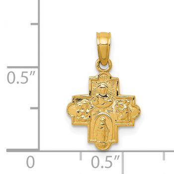 Small 14K Gold 4-Way Jerusalem Cross Pendant 4