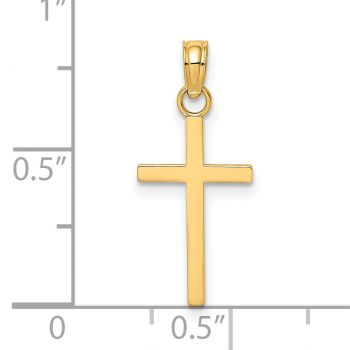 Small 14K Gold Cross Charm Pendant for Women 3