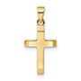 Women's Small Bevel-Edged Cross Pendant in 14K Gold