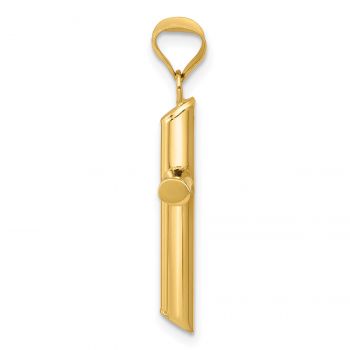 Small 14K Gold Tube Cross Pendant for Men 2