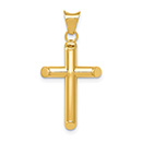 Small 14K Gold Tube Cross Pendant for Men