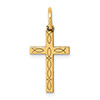 Small Ichthus Cross Charm Pendant in 14K Solid Gold