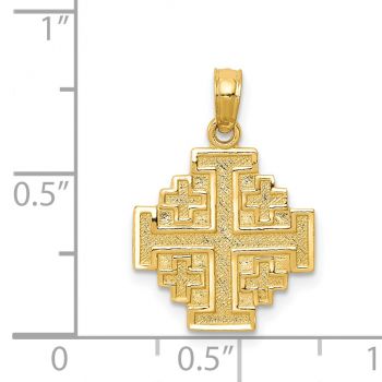 Small Jerusalem Cross Pendant in 14K Solid Gold 3