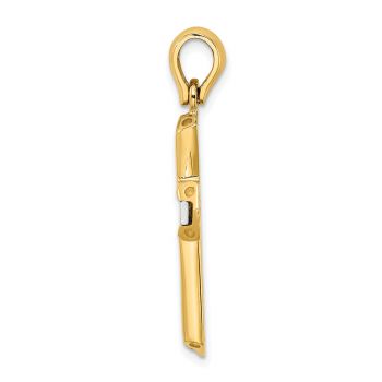 Small 14K Two-Tone Gold Layered Shield Cross Pendant 2