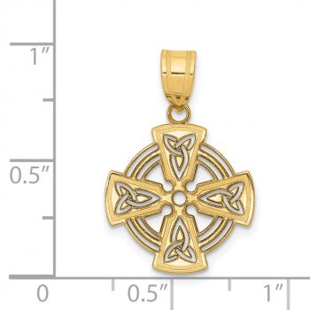 14K Gold Small Maltese Celtic Cross Pendant for Women 3
