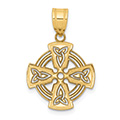 14K Gold Small Maltese Celtic Cross Pendant for Women