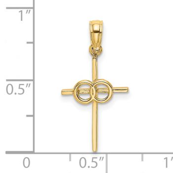 Small Matrimony Cross Pendant in 14K Solid Gold 3