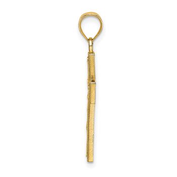 Small Milgrain Textured Cross Pendant in 14K Gold 2