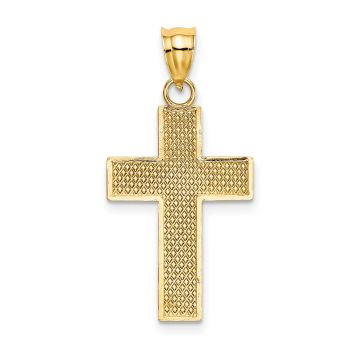 Small Milgrain Textured Cross Pendant in 14K Gold 3