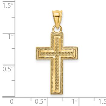 Small Milgrain Textured Cross Pendant in 14K Gold 4