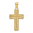 Small Milgrain Textured Cross Pendant in 14K Gold