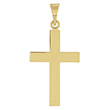 Small Plain Cross Pendant, 14K Yellow Gold