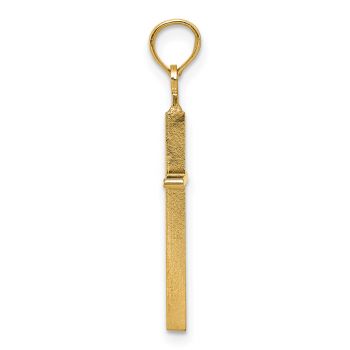 Small 14K Gold Thin Rounded Cross Pendant 2
