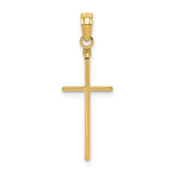Small 14K Gold Thin Rounded Cross Pendant 3