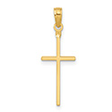 Small 14K Gold Thin Rounded Cross Pendant
