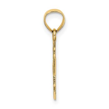 Tiny 14K Gold Textured Border Cross Charm Pendant 2