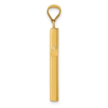 Small Thick Tube Cross Pendant in 14K Gold 2