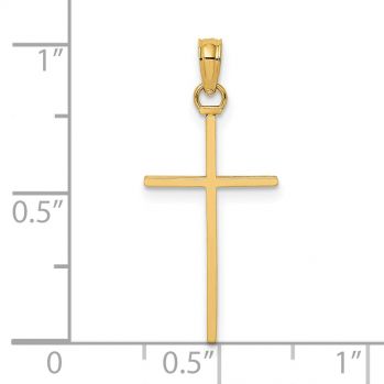 Small Thin Cross Pendant in 14K Gold 3