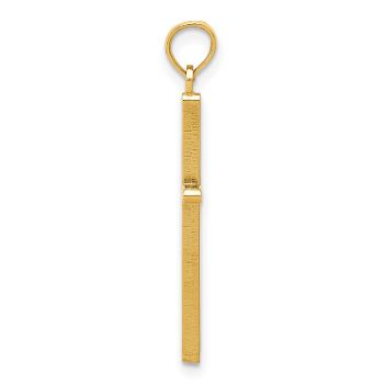 Solid Thin Rounded Cross Pendant in 14K Gold 2