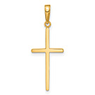 Solid Thin Rounded Cross Pendant in 14K Gold