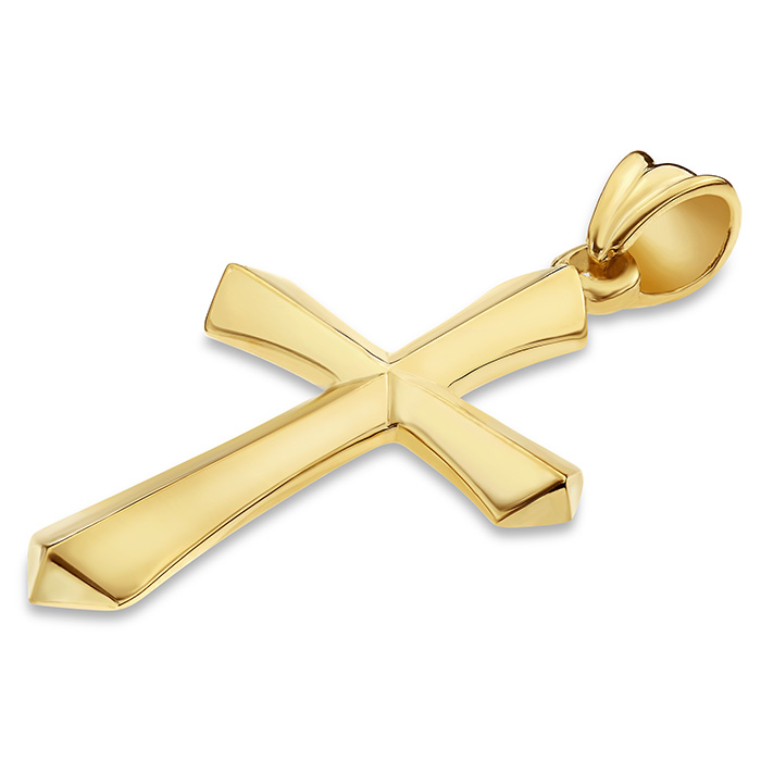 14K Gold Sword Cross Pendant