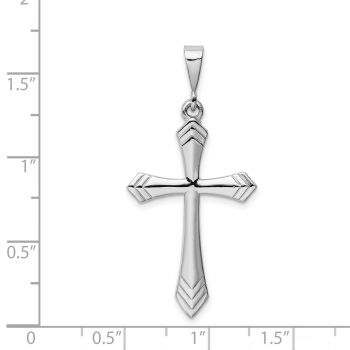 Sword of God Trinity Cross Pendant in 14K White Gold 2