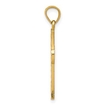 Textured Diamond-Cut Cross Pendant in 14K Gold 2
