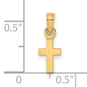 Tiny Cross Charm Pendant in 14K Solid Gold 4