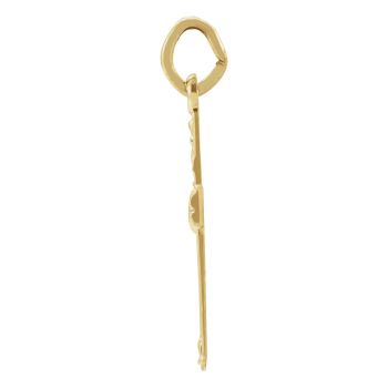 Tiny 14K Gold Floral Cross Pendant with Heart 2