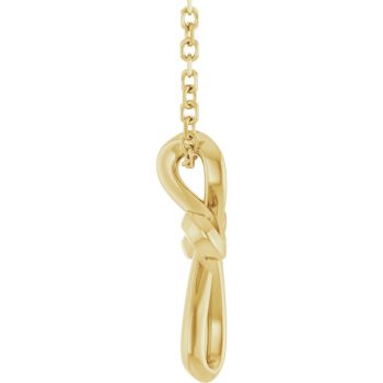 Tiny 14K Gold Twisted Cross Necklace 2