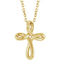Tiny 14K Gold Twisted Cross Necklace