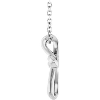 Tiny 14K White Gold Twisted Cross Necklace 2