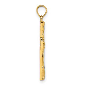 Tree of Life 14K Two-Tone Gold Cross Pendant 2