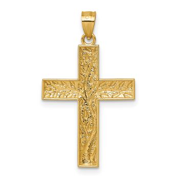 Tree of Life 14K Two-Tone Gold Cross Pendant 3