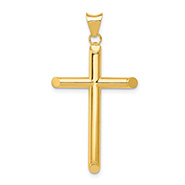 14K Gold Tube Cross for Men