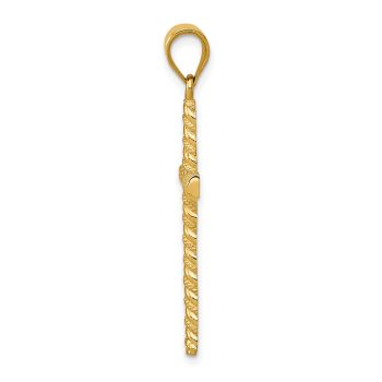 14K Gold Twisted Cross Pendant 2