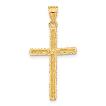 14K Gold Twisted Cross Pendant 3