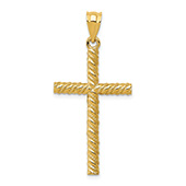 14K Gold Twisted Cross Pendant