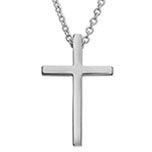 White Gold Cross Necklace with Hidden Bale