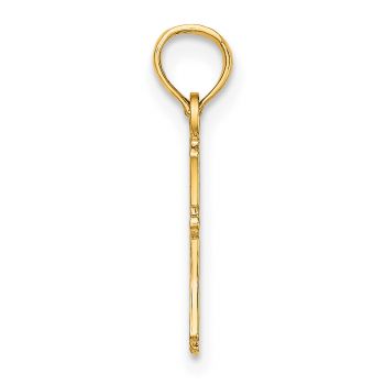 Women's Tiny Textured Cross Charm Pendant in 14K Gold 2