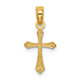 Women's Tiny Textured Cross Charm Pendant in 14K Gold