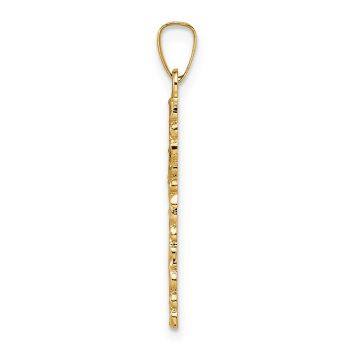 Women's Flower Cross Pendant in 14K Solid Gold 2