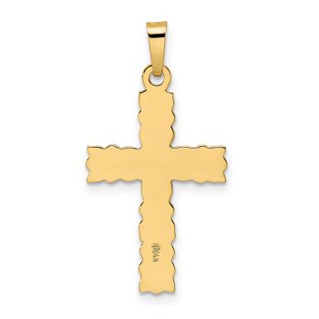 Women's Flower Cross Pendant in 14K Solid Gold 3