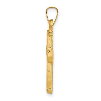 14K Gold Textured Cross Pendant for Women 2
