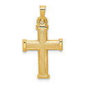 14K Gold Textured Cross Pendant for Women
